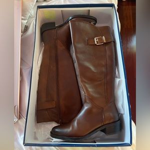 Arturo Chiang Brown Riding Boot Size 7 Wide Calf